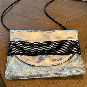 Badgley Mischka Silver and Black Crossbody Bag